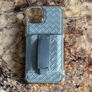 Wallis Light Blue Woven Phone Case with Strap